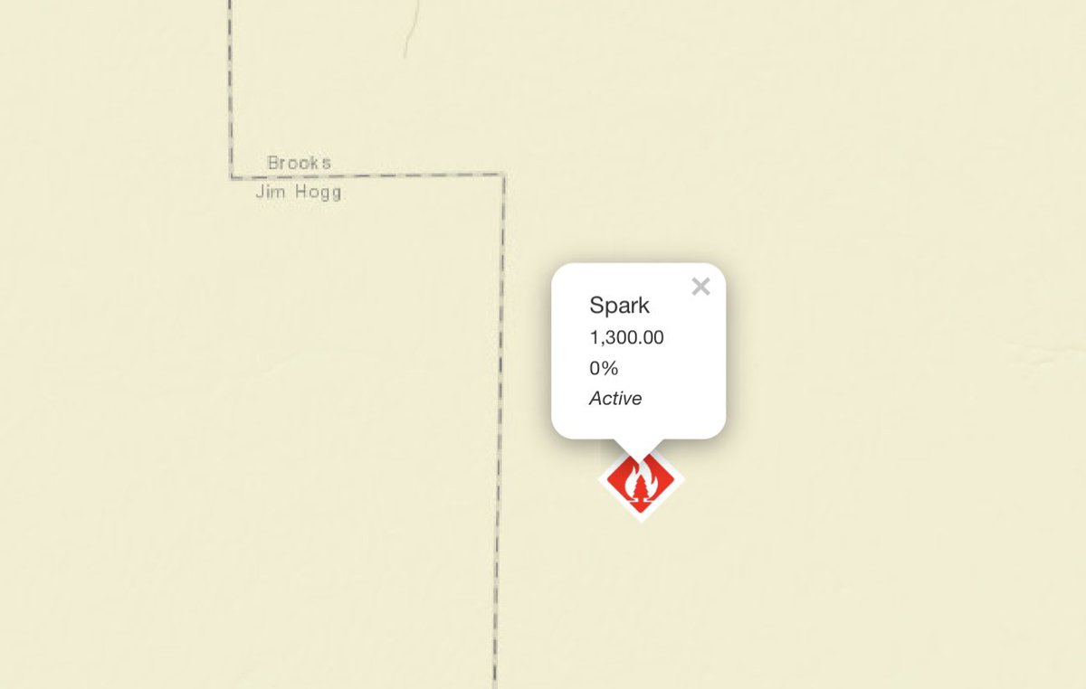 AllHazardsTFS's tweet image. Alert: Texas A&amp;amp;M Forest Service is responding to a request for assistance in Brooks County on the #SparkFire. The fire is an estimated 1,300 acres and 0% contained. #txfire
