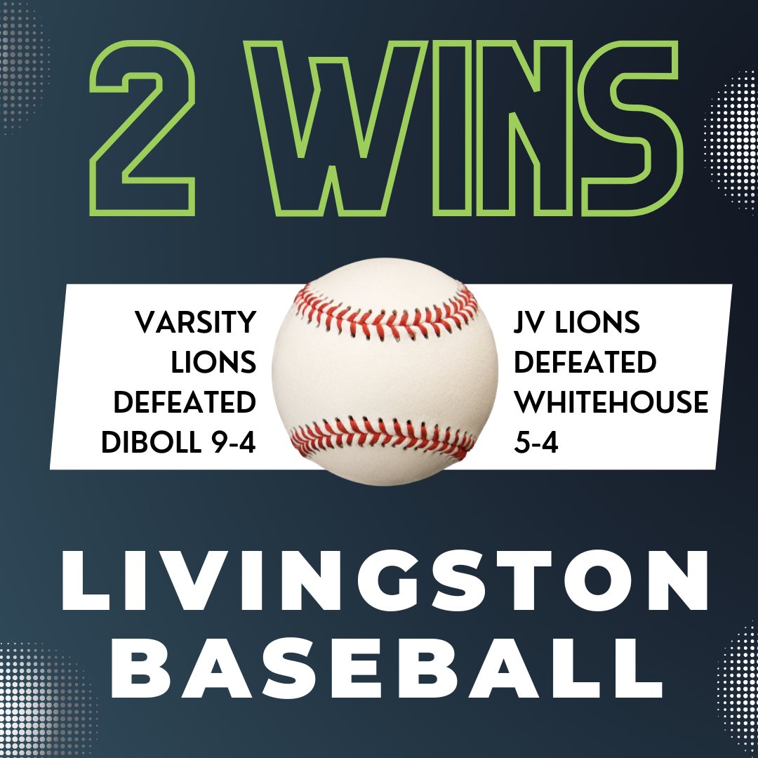 BASEBALL: Varsity beat Diboll today 9-4
JV beat Whitehouse 5-4
WAY TO GO, LIONS!