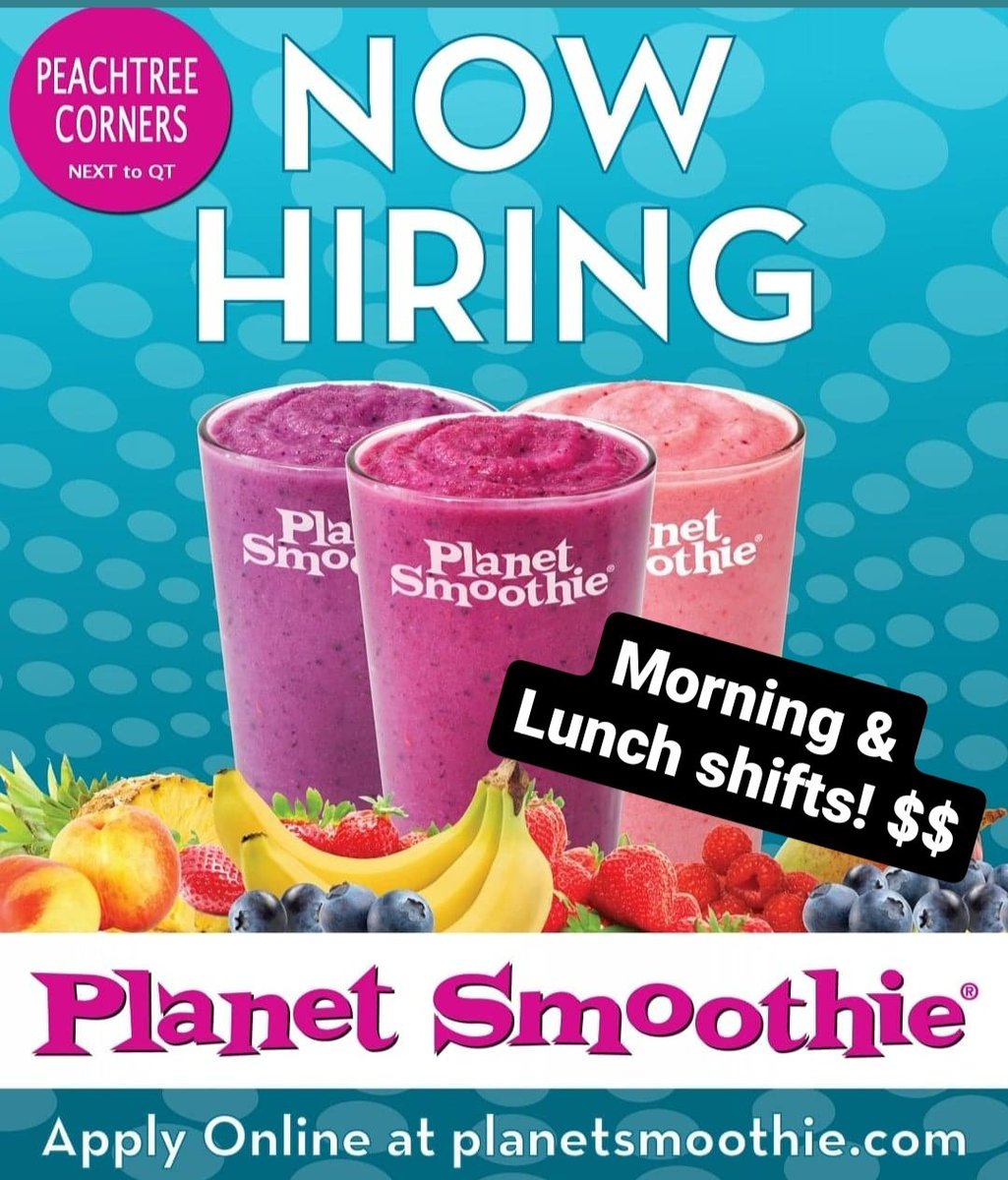 PlanetPtc's tweet photo. Need flexible work? We have morning &amp; Lunch shifts! Great hourly PLUS tips! No min hours! #nowhiring #gsu #georgiastateuniversity #gwinnetttech #gwinnettjobs #norcrossjobs #dunwoodytech #ineedmoney https://t.co/vMvHuzTQ78