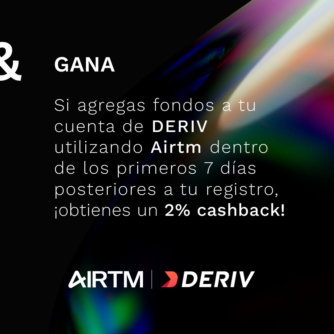 airtminc's tweet photo. En marzo, crea tu cuenta en 𝗔𝗶𝗿𝘁𝗺 a través de @Derivdotcom, verifícala y obtén $𝟮 𝗔𝗶𝗿𝗨𝗦𝗗𝘀 para comenzar a realizar transacciones. 💸👩🏽‍🏫👨🏽‍🏫📈 
Puedes abrir tu cuenta con este link.⤵️
https://t.co/z3GXcWaKg7 https://t.co/0K3MzINrPM