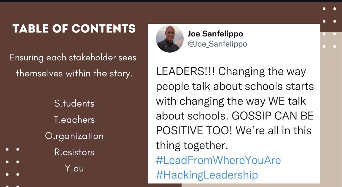 MLEPrincipal's tweet photo. Join us as we take a page from one of the great leaders in education & spread positive gossip. We’ll also be giving away ✌🏼books by @unfoldthesoul.
Be of Service to the Story: Shaping School Culture session @ 8am Sunday rooms 76-77.
#TheNeedtoLead #ServicetheStory https://t.co/tL1JHR1wjg