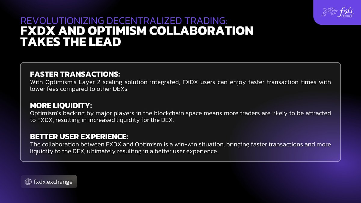 fxdxdex's tweet image. What happens when a collaboration like the one between FXDX and Optimism takes place? You get the very best of all experiences!

The @fxdxdex on @OptimismFND Testnet is almost here! Are you ready? 🚀

#fxdx #optimism #testnet #launch #multichain #multichain