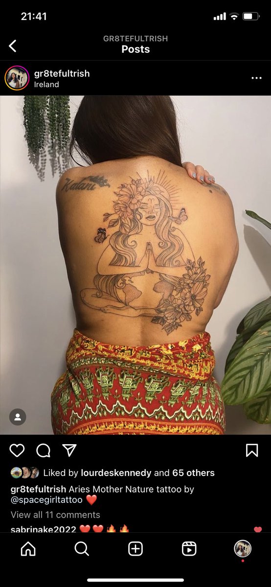 My Mother Nature tattoo done by my daughter Spacegirltattoo #tattoo #mothernature #tattooart