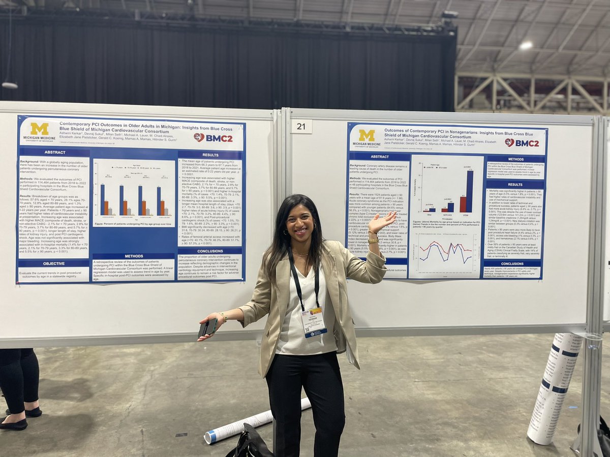 Michigan Cardiology (@umichcardiology) on Twitter photo Check out star 🦸♀️ ⭐️ F2 and future interventional fellow <a href="/AshwiniKerkar/">Ashwini Kerkar</a> … simultaneously presenting TWO posters for her research re: cath outcomes in older patients! #whattaboss #cathem #shelookslikeacardiologist #womenincardiology Check out star 🦸♀️ ⭐️ F2 and future interventional fellow <a href="/AshwiniKerkar/">Ashwini Kerkar</a> … simultaneously presenting TWO posters for her research re: cath outcomes in older patients! #whattaboss #cathem #shelookslikeacardiologist #womenincardiology