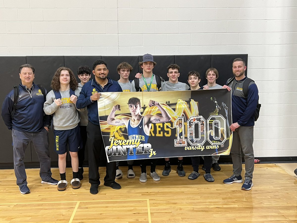 WHSWrestling's tweet photo. Congratulations to Jeremy Ginter on his 100th Win! https://t.co/d0iwT1joFZ