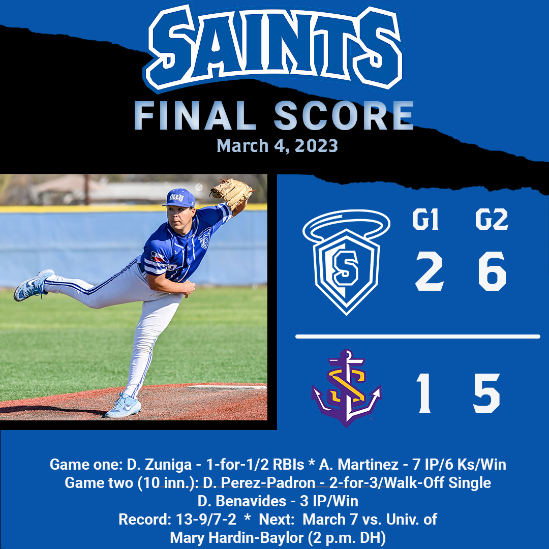 OLLUSaints's tweet photo. #SaintsPostGame: #OLLUBaseball used two come-from-behind wins to take the series against No. 4-ranked LSU-Shreveport! #WingsUpSaints https://t.co/7C3XJ49b96