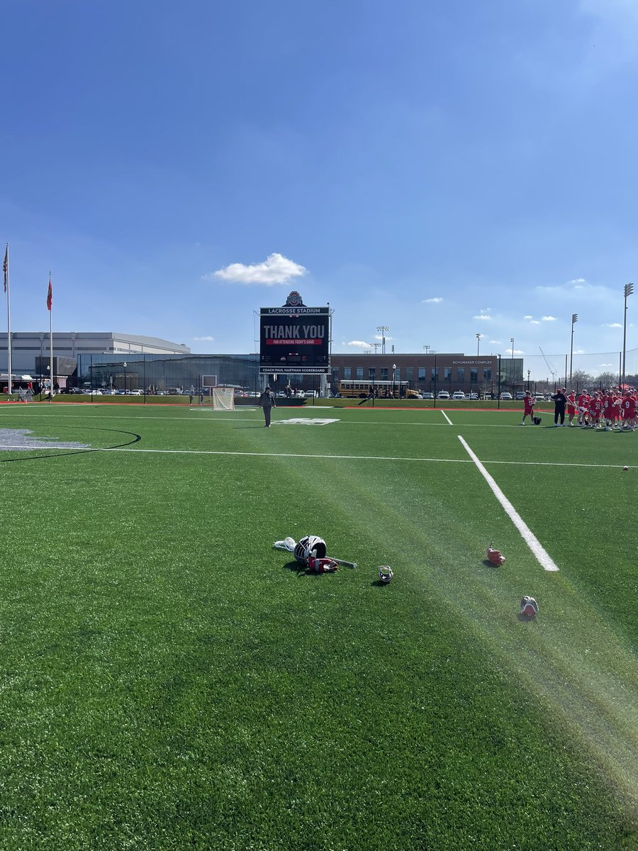 CMDeFiore's tweet photo. A great day to be at OSU lacrosse’s new stadium 🏟!! Beyond thankful for @Nicole_Kraft and the many opportunities she has given me this semester! We are currently working on writing gamers and features! 😊 https://t.co/hMWoe9FY73