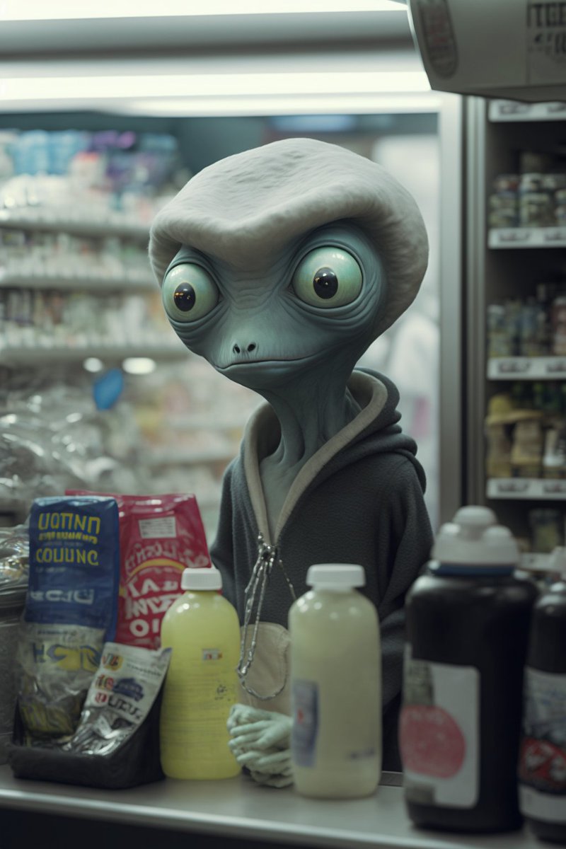 questionsnake's tweet image. 「地球の物価もすっかり高くなったなあ…こりゃそろそろ星に帰るか」
#midjourney #AIart　#AIART大喜利