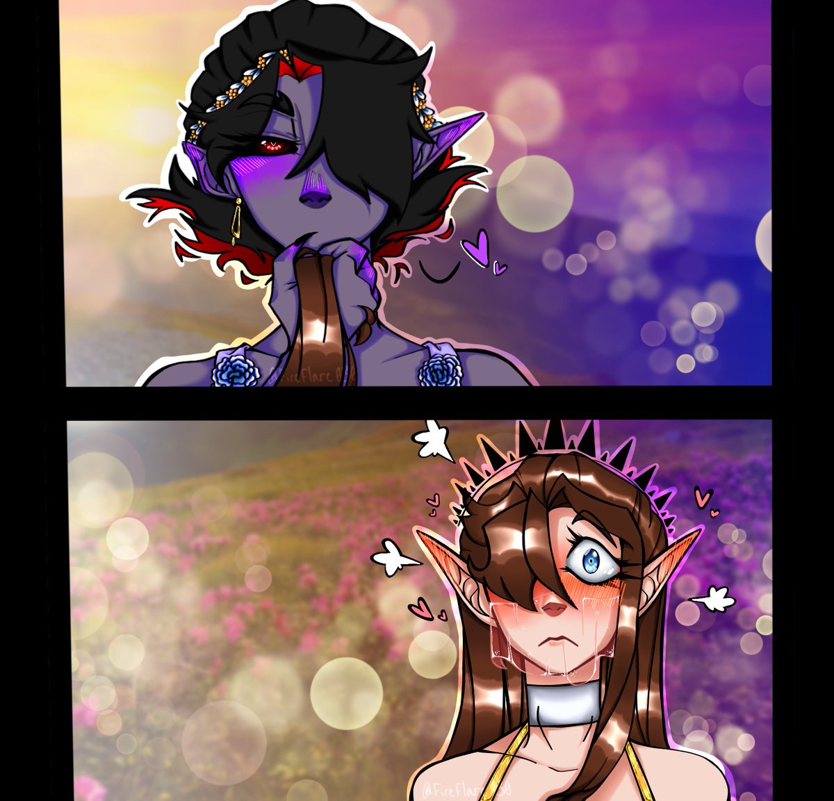 Fireflare030's tweet photo. My two main Oc’s falling in love again 💜❤️ #ocs #gayocs #gayart #fyp https://t.co/UrBXI8wEg6