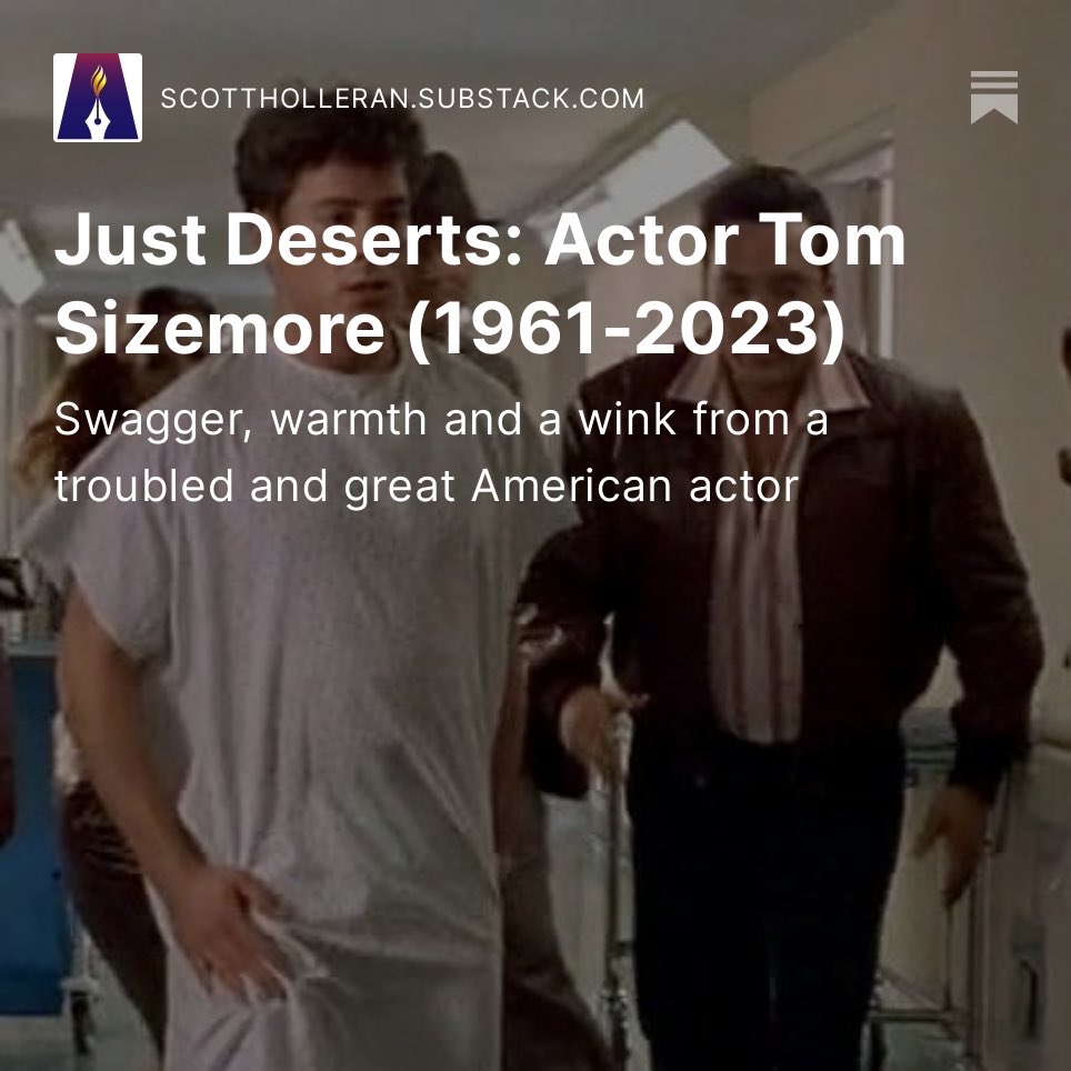 Just deserts for Tom Sizemore’s troubled, talented life and career: scottholleran.substack.com/p/just-deserts… #TomSizemore #RIPTomSizemore #JustDeserts