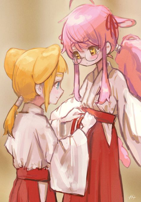 なんでワンドロで2キャラ描いたんだろう… #巫女の日 