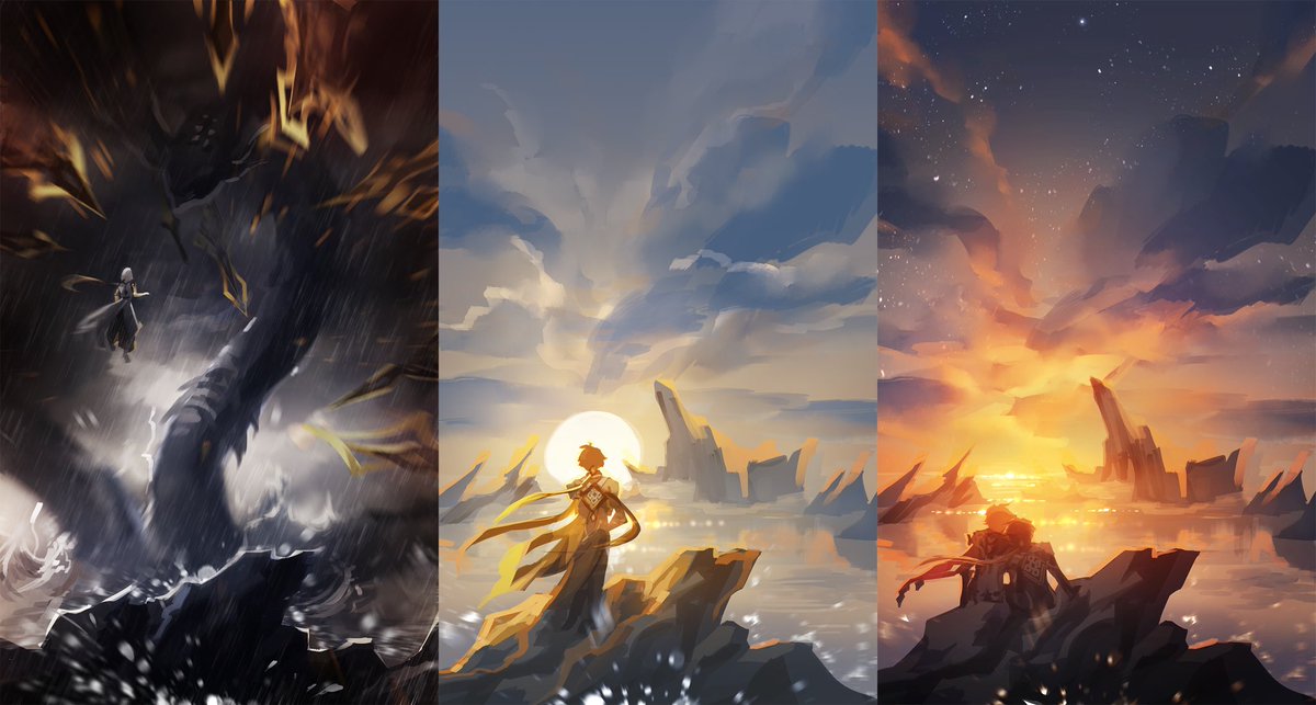 moonshreds's tweet photo. the way twt cropped the worst parts LMAOO anyways here’s all 3 next to each other 😌

#tartali #zhongli https://t.co/xQWUJ4vcYe