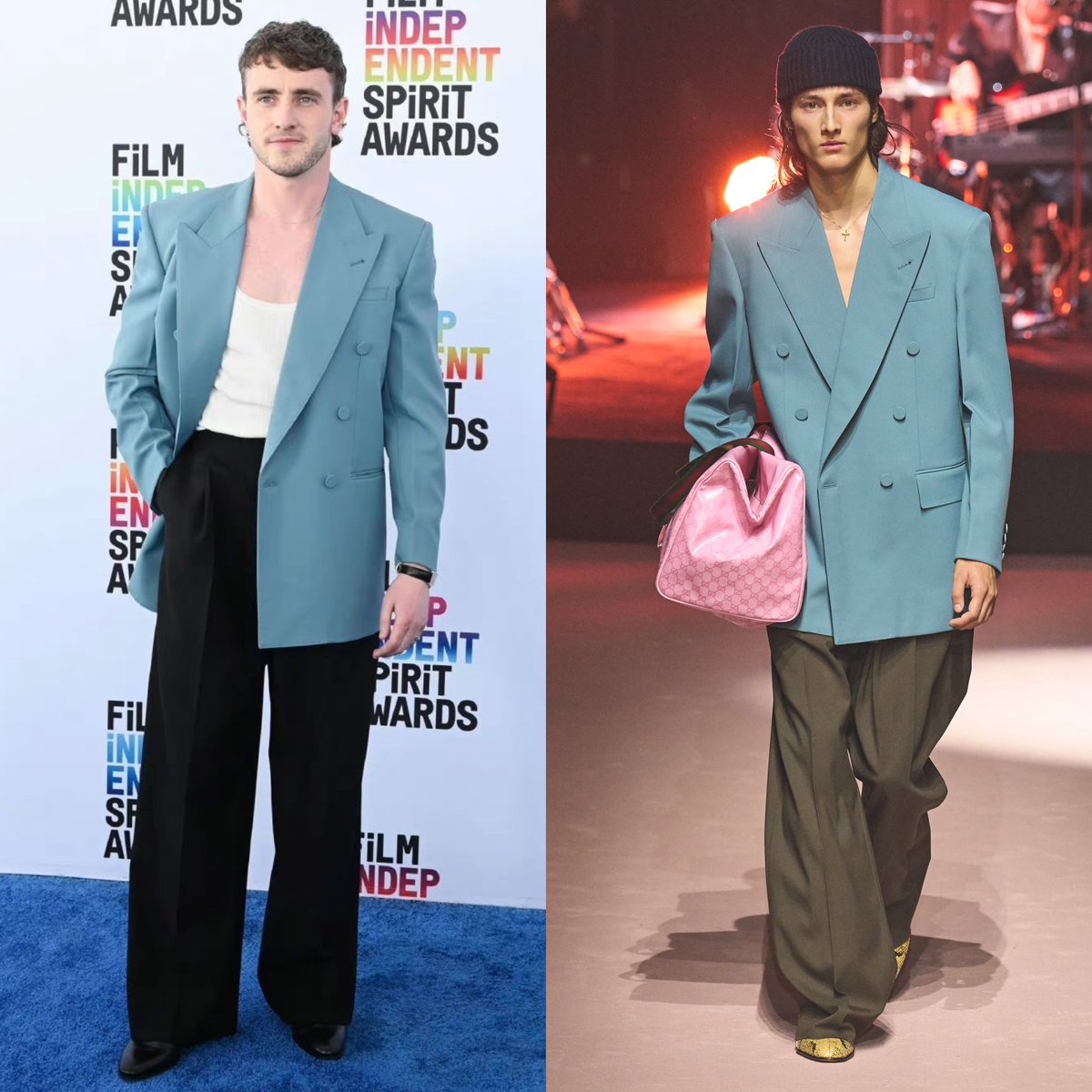 cfm_style's tweet photo. Paul Mescal in Gucci Fall 2023 Menswear for the 2023 Independent Spirit Awards.

#PaulMescal #Gucci #SpiritAwards https://t.co/e8OG3NEb46