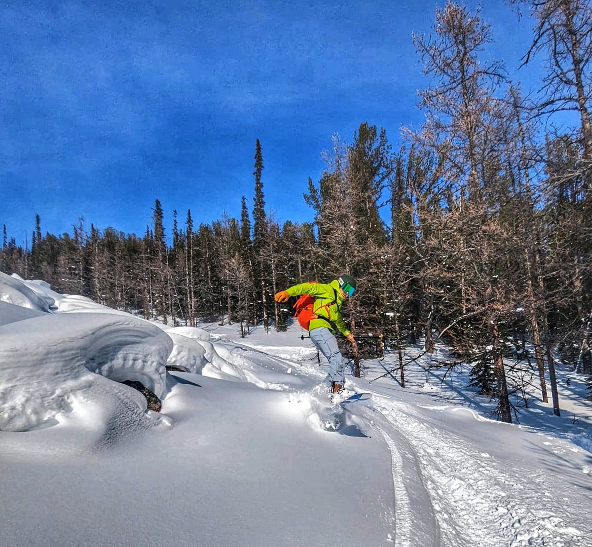 NikosStraub's tweet image. Backcountry touring day with a few pillows. #skiing #splitboarding #yyc #banff #WINTER
