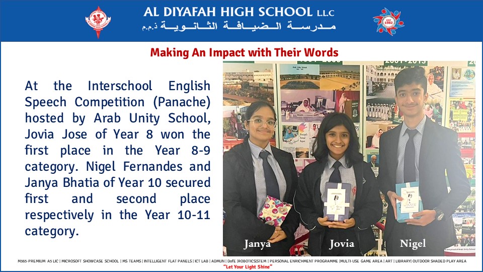 ADHSDubai's tweet photo. Making An Impact with Their Words
#Diyafahshines #letyourlightshine #KHDAcommunity #ADHSstudents #ADHS #ADHSphotos #KHDA #khdadubai #aldiyafah #adhsparentcommunit #InterschoolCompetition @KHDA @PrincipalADHS https://t.co/KevIiFWt5E