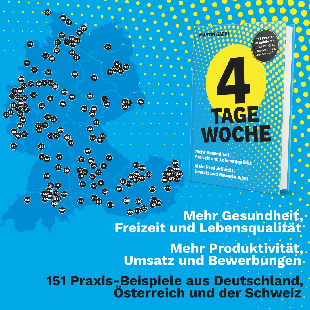 MartinGaedt's tweet photo. 4 TAGE WOCHE
Zuerst wird reduziert + ausgemistet. Tools + Prozesse bekommen Updates.
Dann steigen GESUNDHEIT + Produktivität, Fluktuation sinkt, Zahl der BEWERBUNGEN, Umsatz + Gewinn steigen.
Die Reihenfolge ist wichtig. Start mit #Menschen #4tagewoche 
https://t.co/CylaLOvIiC https://t.co/cPvsM2QHv8