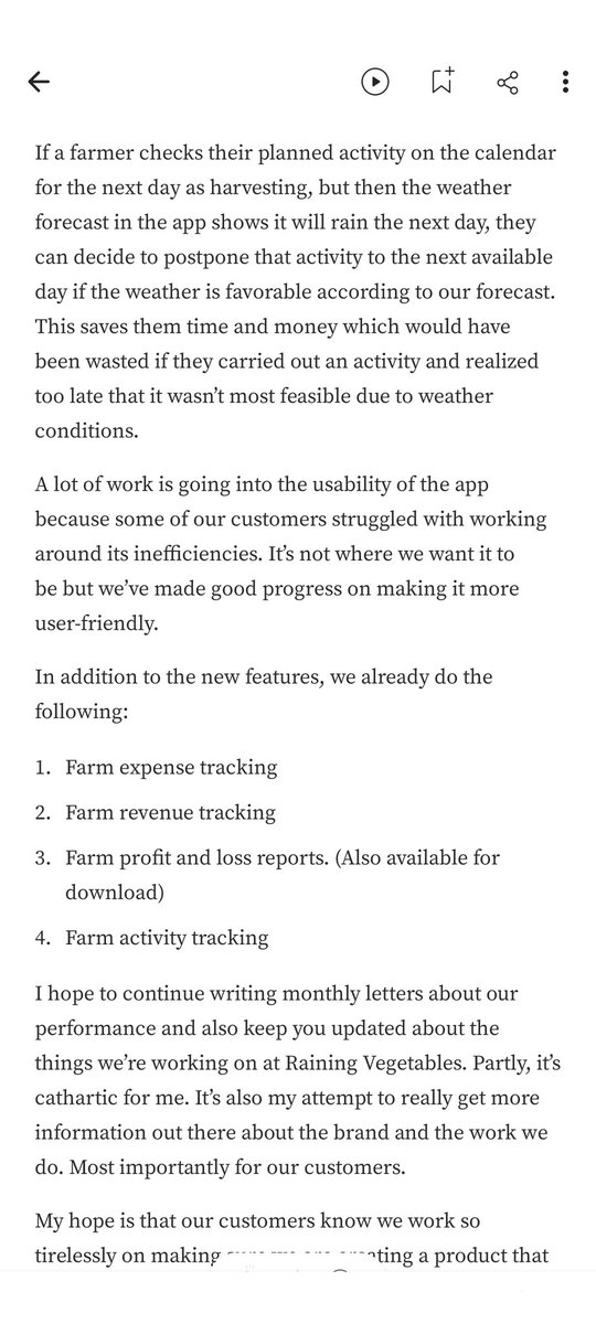 nekesa95's tweet photo. For the first time, Raining Vegetables @rainingveges made enough revenue to cover all operating costs for the month. This is exciting. We also added new features and I've written about details of our current progress... let us know how we can keep improving to serve farmers. 🙏 https://t.co/OAGyV8d2Z9