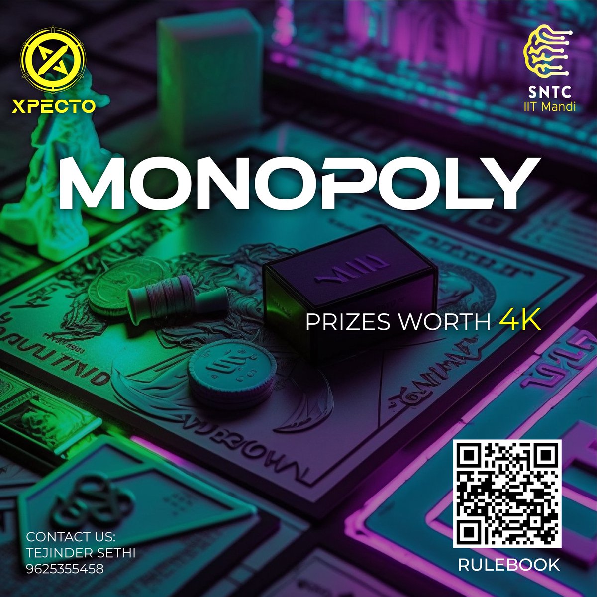 XpectoTech's tweet image. Join us for a fun event &quot;Monopoly&quot;. It&apos;s somewhat Xpecto-tinted and similar to the board game we all used to play. A few questions will be given to you, and as the game progresses, you&apos;ll encounter some challenging challenges and  coding.
Check out the rulebook at our website!