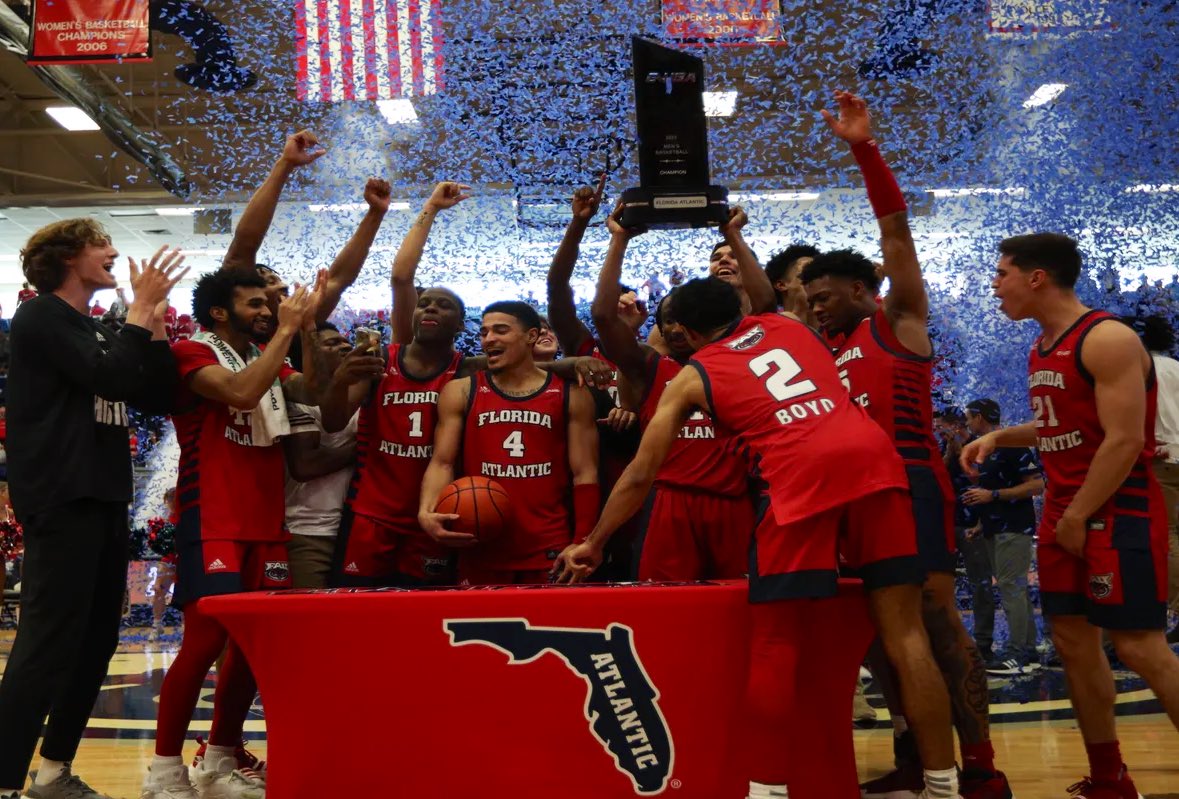 FAU just finished the reg season 28-3 They are 15th in the NET 2-1 in Quad 1 3-2 in Quad 2 I don’t care what they do in CUSA Tourney, this team has earned an at large bid and a decent seed. And @CoachDustyMay is the nat’l CoY This team was picked 5th in CUSA! @FAUMBB