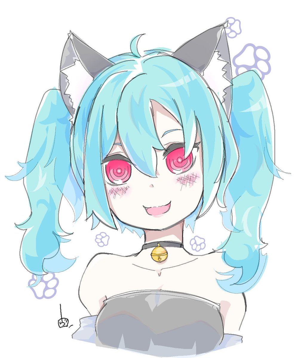 「ねこみく#初音ミク 」|ヴォルさん.⚡️✌︎('ω'✌︎ )⚡︎のイラスト