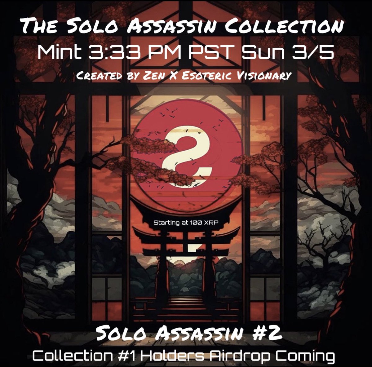 Zenwarrior113's tweet image. Spent all minting the new Solo Assassin series NFT collection with  @esotericvision2 we go live tomorrow 🥷 sologenic.org/nfts/rP7WkRSL6…