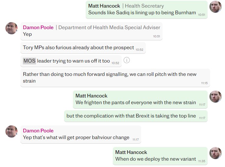 JUST IN: 🇬🇧 Former UK health secretary's leaked messages show he wanted to "frighten the pants off everyone" into complying with COVID-19 lockdown rules.