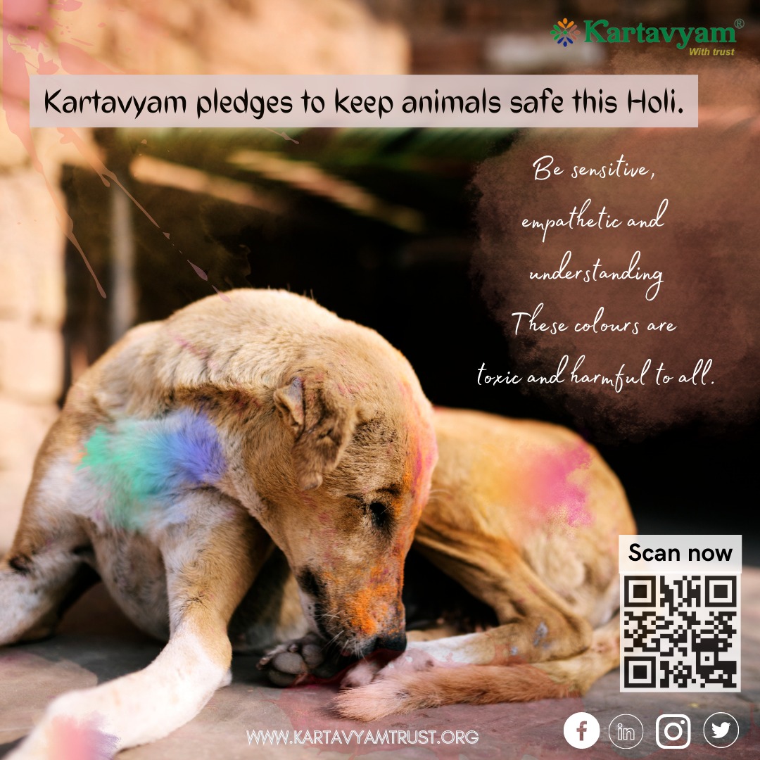 KartavyamWith's tweet photo. Kindly practice safety for animals during celebrations. 

This holi, kartavyam requests you to spare the speechless maybe your colors are not for them.
.
.
.
#Holi2023 #Safeanimals #HoliFestival #HoliCelebration #AnimalsLover #kartavyam https://t.co/81t3bQSytx