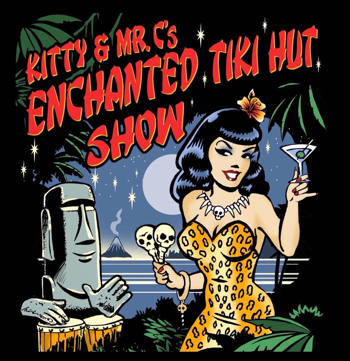 8 pm Central llegan 2 horas de encantamiento musical con Kitty & Mr. C's Enchanted Tiki Hut Show !
#exotica #jazz #lounge 
#sabadofeliz