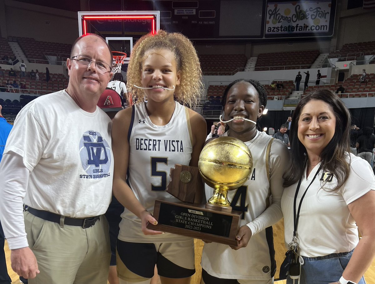 Desert Vista High School (@dvhs_tuhsd) on Twitter photo Congratulations <a href="/VistaGirls/">Desert Vista Girls Basketball</a>! Today was state championship #50 for DV. Off to Washington DC you go! You aren’t done yet! Now go have fun at Nationals! Enjoy the ride! We love you! 💙⚡️💛 🏆💍🫶🏼 <a href="/theDVway/">Desert Vista Athletics</a> <a href="/VistaGirls/">Desert Vista Girls Basketball</a> <a href="/DV_Principal/">Principal White</a> <a href="/ZachAlvira/">Zach Alvira</a> <a href="/TUHSD_News/">TUHSD News</a> Congratulations <a href="/VistaGirls/">Desert Vista Girls Basketball</a>! Today was state championship #50 for DV. Off to Washington DC you go! You aren’t done yet! Now go have fun at Nationals! Enjoy the ride! We love you! 💙⚡️💛 🏆💍🫶🏼 <a href="/theDVway/">Desert Vista Athletics</a> <a href="/VistaGirls/">Desert Vista Girls Basketball</a> <a href="/DV_Principal/">Principal White</a> <a href="/ZachAlvira/">Zach Alvira</a> <a href="/TUHSD_News/">TUHSD News</a>