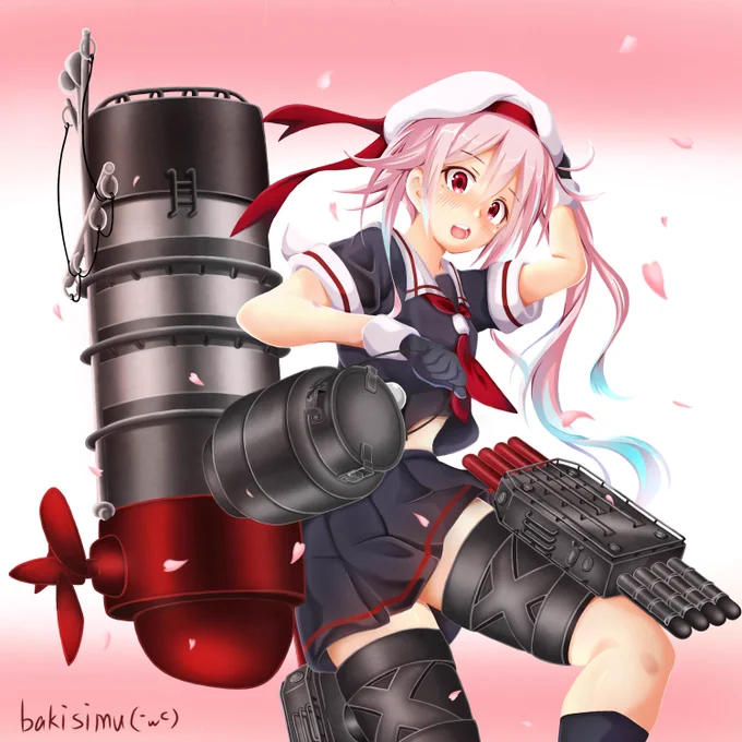 #今までで作画カロリーMAXの作品上げようぜ #艦これ 春雨 スマホ指描きでは、これがもう限界! 線画無し版でもちょっとした1枚絵分位の労力が掛かってしまった… 