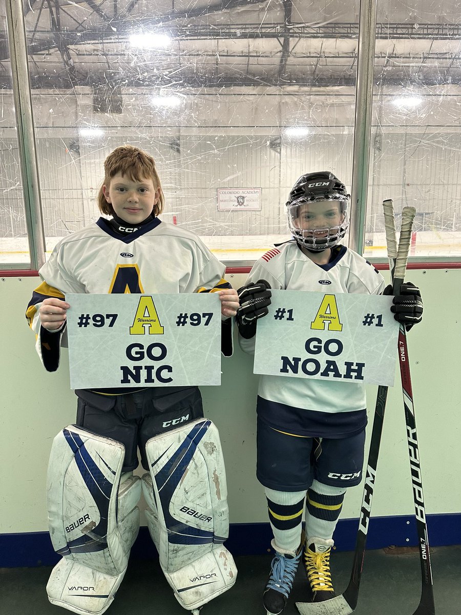 🏒🥅🏒💙 Happy National Son’s Day to these 2 amazing Boys!! We are so proud of them!! We love them to the moon and back! 💙🏒🥅🏒 #goaliemom #hockeymom #goarapahoegold