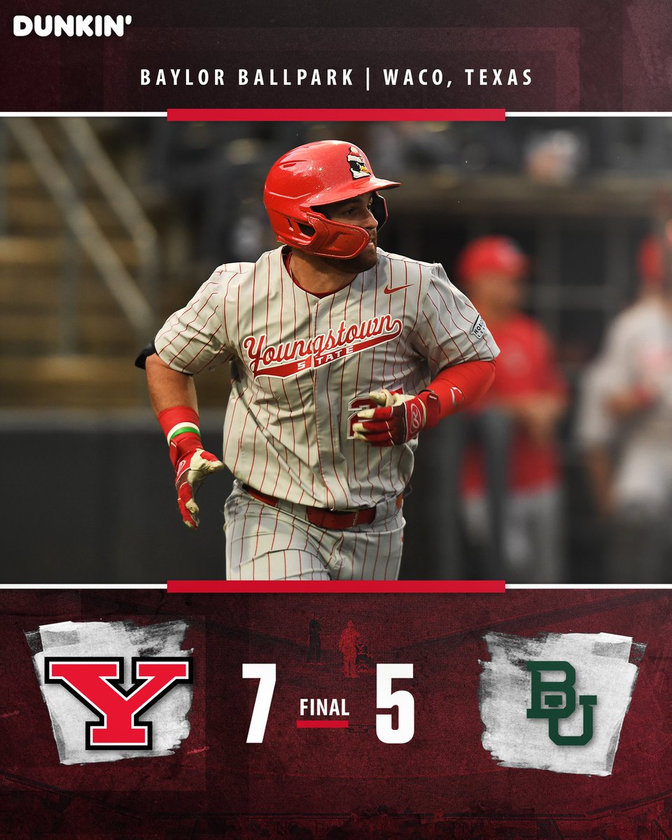 YSU Baseball ๐ง (@ysubaseball) on Twitter photo ๐ฃ๐๐ก๐๐จ๐๐ก๐ฆ ๐ช๐๐ก โผ๏ธ
Game 2 Final | YSU 7, Baylor 5
Aidan English got the game-clinching strikeout in B10 to give us the doubleheader split!
Padraig O'Shaughnessy went 3-for-5 with a double and four RBIs while Trey Law was 3-for-5 with a double and an RBI.
#GoGuins๐งโพ๏ธ ๐ฃ๐๐ก๐๐จ๐๐ก๐ฆ ๐ช๐๐ก โผ๏ธ
Game 2 Final | YSU 7, Baylor 5
Aidan English got the game-clinching strikeout in B10 to give us the doubleheader split!
Padraig O'Shaughnessy went 3-for-5 with a double and four RBIs while Trey Law was 3-for-5 with a double and an RBI.
#GoGuins๐งโพ๏ธ