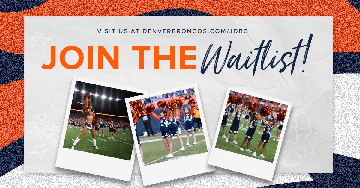 BroncosCheer's tweet image. Make some #MileHighMagic 🪄memories with us — Click on the link to join the #JDBC waitlist TODAY!

➡️ denverbroncos.com/cheerleaders/j…

#JDBC2023 | #DBC2023