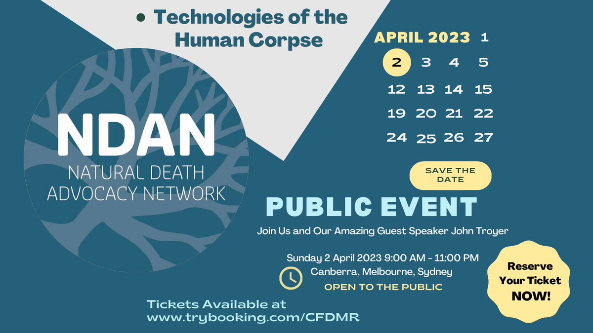 NaturalDeathAN's tweet photo. NDAN PUBLIC EVENT ONLINE:
Technologies of the Human Corpse with John Troyer

Book Your Ticket Here
https://t.co/3CK9hPVBJI https://t.co/9A8jwoM9hX
