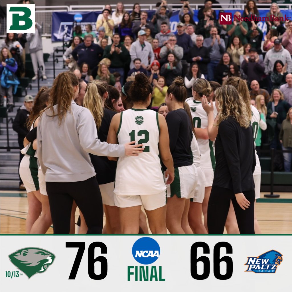 Kelly Walsh matched her career high with 24 points and Samantha Smith posted a double-double with 18 points and 14 rebounds to help No. 10/13 @babsonwhoops beat <a href="/nphawks/">New Paltz Hawks</a> 76-66 to advance to its first <a href="/NCAADIII/">NCAA Division III</a> Sweet 16 since 2017 on Saturday. #GoBabo #d3hoops