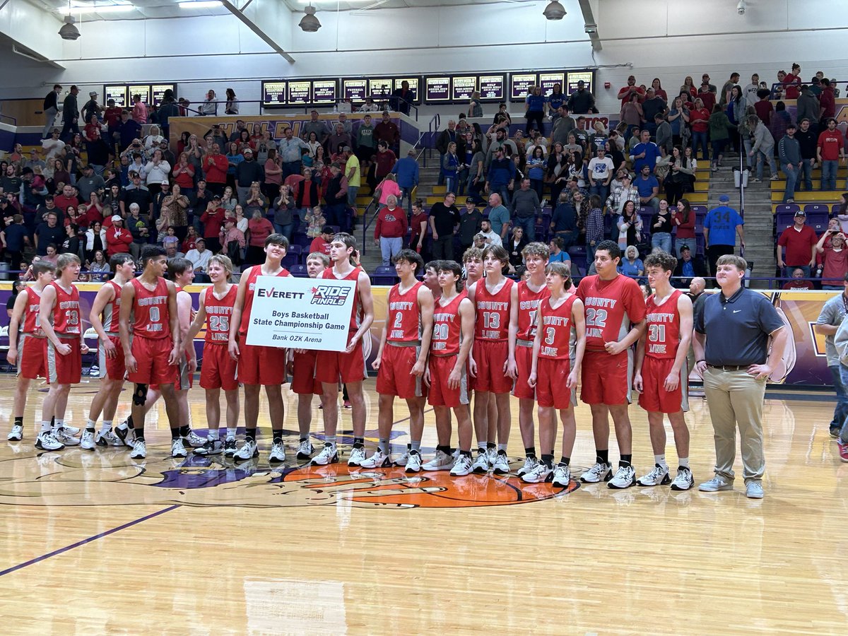 ClhsIndians's tweet photo. 71-58F for a County Line win at the 1A State Tournament Semi-Finals. We are headed to Hot Springs!! https://t.co/231reg7cAW