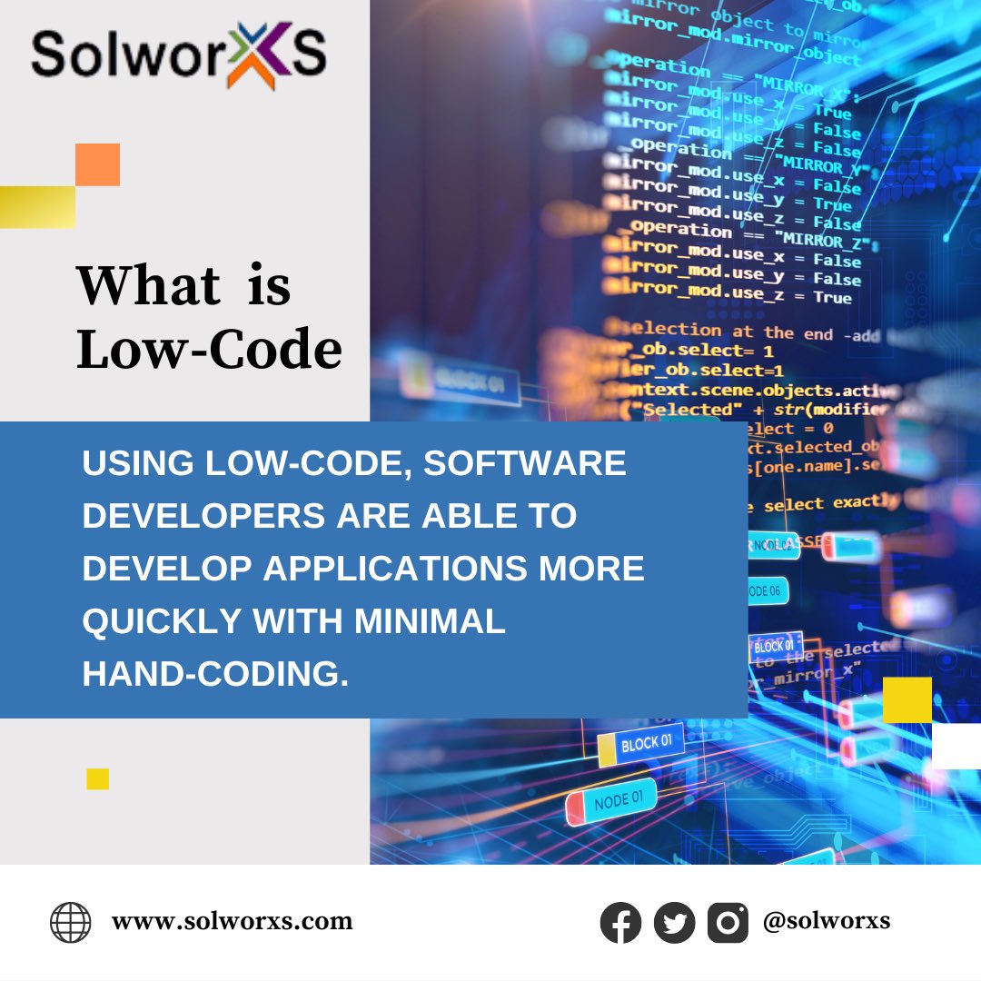 Solworxs's tweet image. There is alway curiosity when it comes to understanding low code. Contact Solworxs to understand in detail.
#nocodeapps #nocode #nocodetools #lowcodenocode #nocodeneeded #website #nocodes #startup #nocodeplatform #web #coding #webdeveloper #programmer #webdesign #tech #software