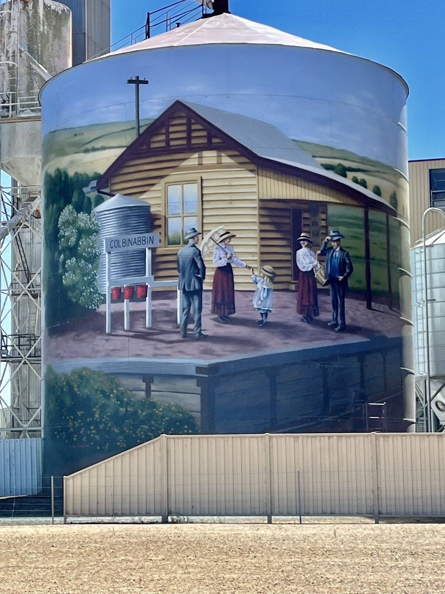 Lindajwil's tweet photo. #Colbinabbin #SiloArt was very extensive. Although a blue sky, light was not great so I have brightened them all up. https://t.co/PX0yebK6CG