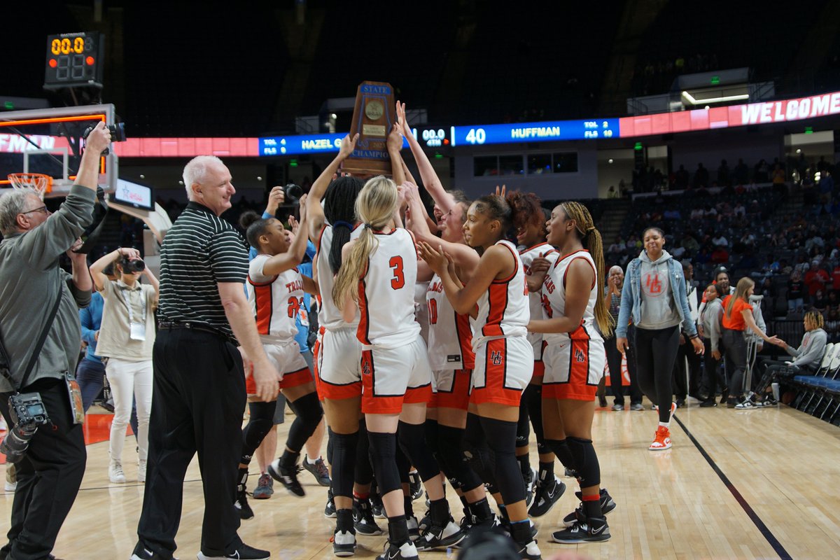 Jeff_jhallfotos's tweet photo. Hazel Green Lady Trojans celebrating their 2023 6A State Championship. They set two new State records. Consecutive State Championships (6) and Consecutive wins (87). @HGHSGirlsBBall @HazelGreenHigh @AndreaMariDavis @ssjunjulas @QuinnHeaden #Seeking7 https://t.co/IWEuznNAvl