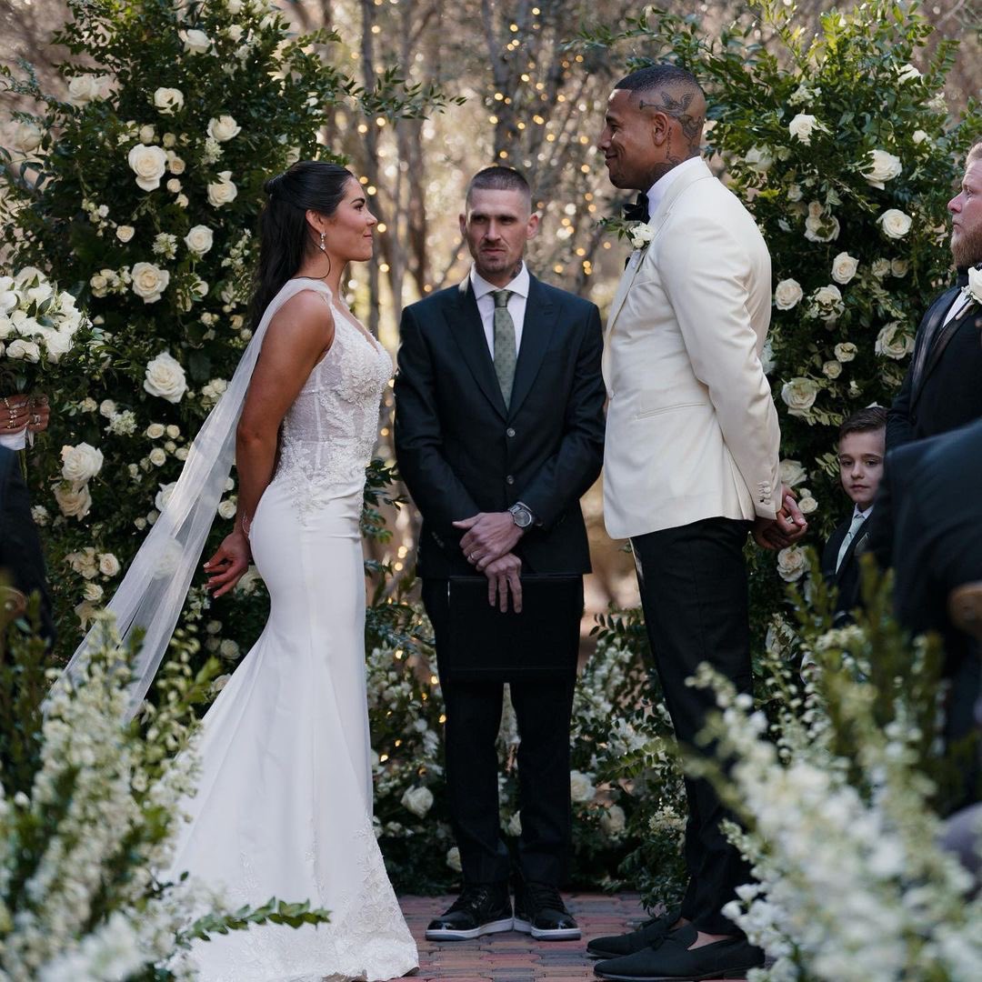 NFL's tweet photo. Congrats to @Rackkwall83 and @Kelseyplum10 on getting married this weekend ❤️💍 https://t.co/4FqlOGGv3t