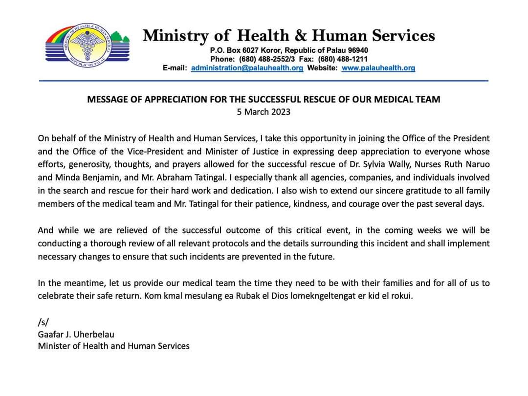 Ministry of Health & Human Services - Palau tweet media