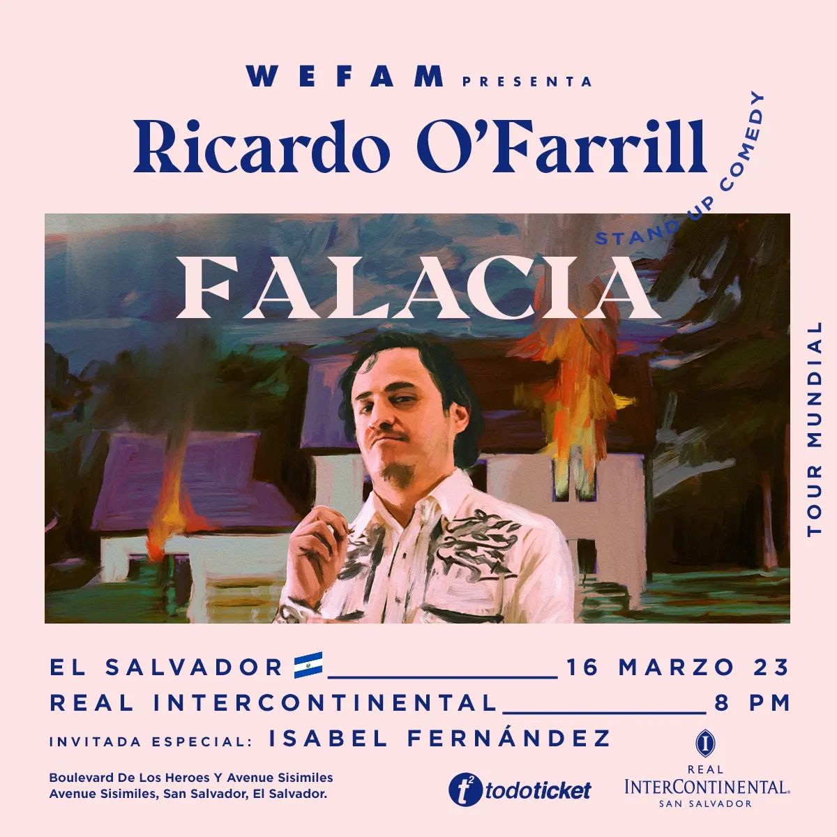 GrupoCaverna's tweet photo. @richieofarrill nos trae su "Falacia" desde México.
Y con una invitada de lujo @isabelstanup
No te podes perder esta oportunidad de disfrutar de su comedia.
Entradas ya en Todoticket
Por ahí nos vemos, abriendo la lata #comediaes
#grupocaverna
#elsalvador #mexico #Comedia https://t.co/hipuTOFYmE