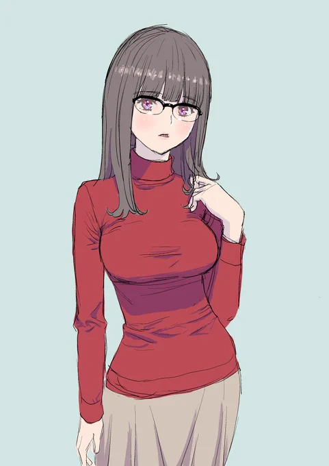 「あ・・・こんにちは・・・」#眼鏡娘 