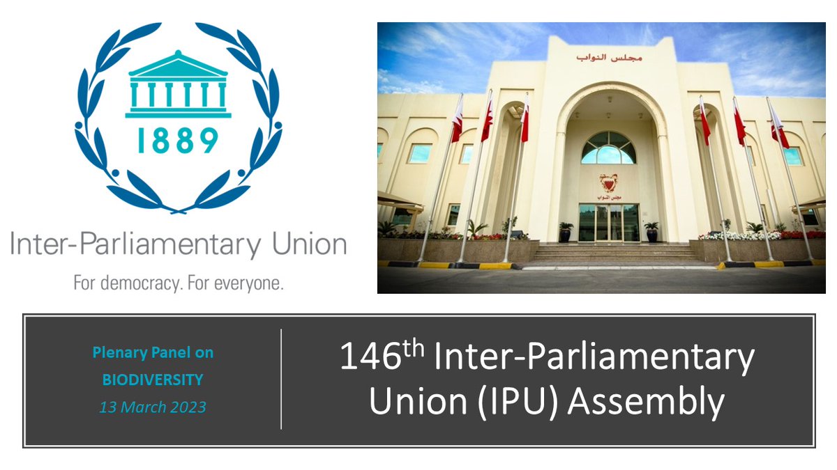 Glad to address the 146th <a href="/IPUparliament/">IPUparliament</a> Assembly in Manama on outcomes of CBD COP 15 during the Plenary. #Parliament are key stakeholders in supporting implementation and focus on #biodiversity critical. <a href="/Europarl_EN/">European Parliament</a> <a href="/UKParliament/">UK Parliament</a> #parliamentofindia <a href="/GLOBE_intl/">GLOBE Legislators</a>