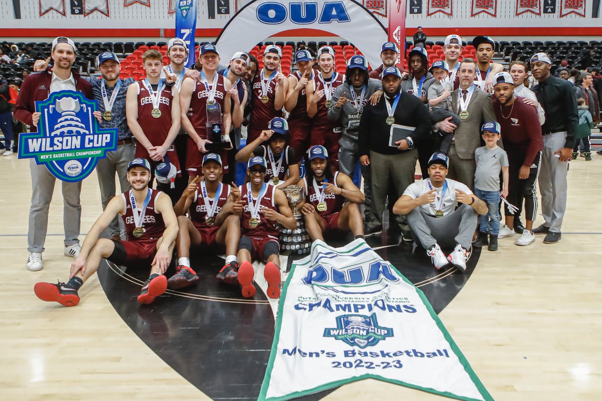 Gee-Gees Men’s Basketball | Basketball masculin (@geegeesmbb) on Twitter photo 🏆‼️ 2023 WILSON CUP CHAMPIONS 🏆‼️
A special night in the city! <a href="/OUAsport/">Ontario University Athletics</a> champions again! 🐎
•
🏆‼️ CHAMPIONS DE LA COUPE WILSON 2023 🏆‼️
Une soirée bien spéciale dans la capitale! <a href="/OUAsport/">Ontario University Athletics</a> sont les champions encore une fois! 🏆‼️ 2023 WILSON CUP CHAMPIONS 🏆‼️
A special night in the city! <a href="/OUAsport/">Ontario University Athletics</a> champions again! 🐎
•
🏆‼️ CHAMPIONS DE LA COUPE WILSON 2023 🏆‼️
Une soirée bien spéciale dans la capitale! <a href="/OUAsport/">Ontario University Athletics</a> sont les champions encore une fois!