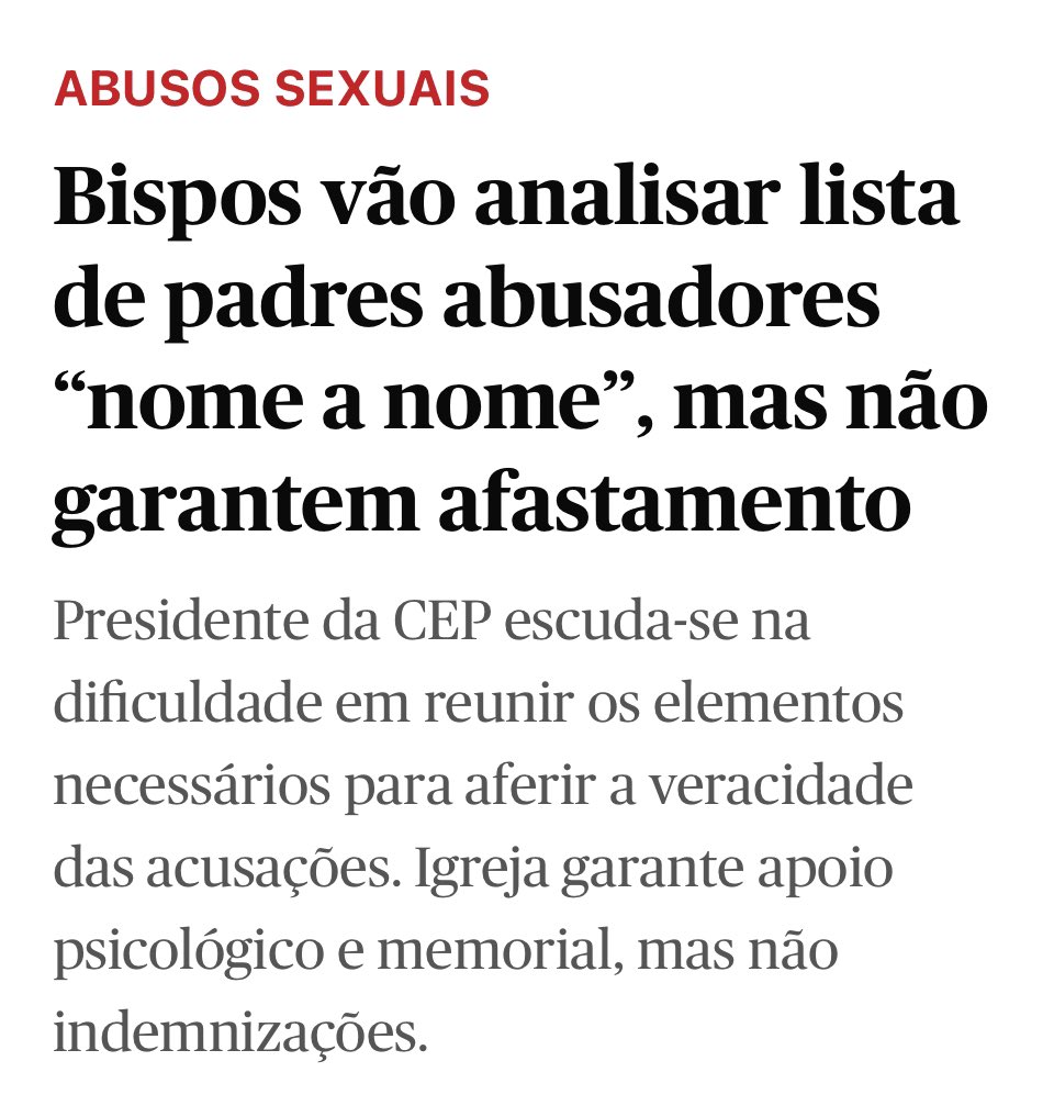 Peço imensa desculpa, mas neste momento continuar a frequentar a Igreja católica em Portugal é ser cúmplice disto.