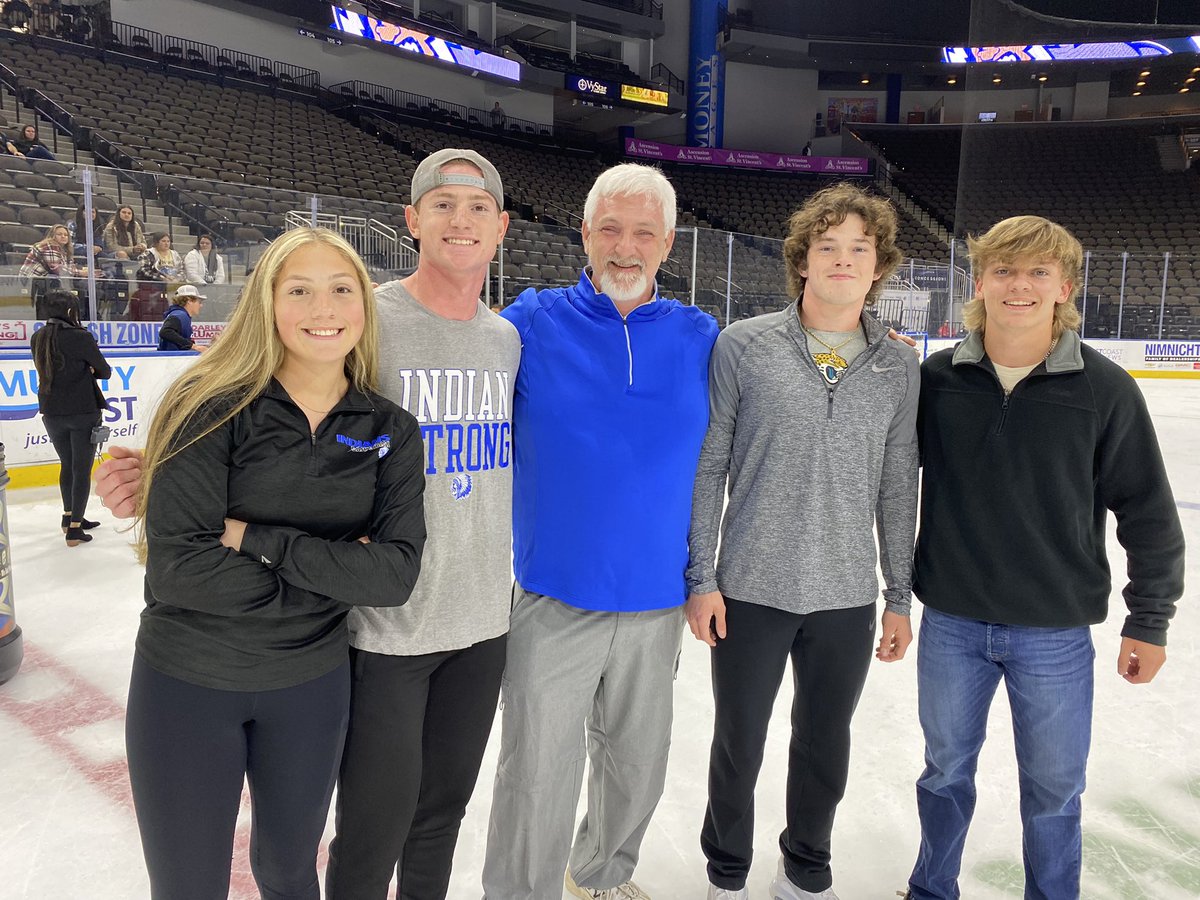 CoachD_KHHS's tweet photo. Keystone Heights High School being represented at the Iceman game and broom ball game. @AthleticsKhhs @oneclaysports #KeystoneStrong https://t.co/IvtrylGoX2
