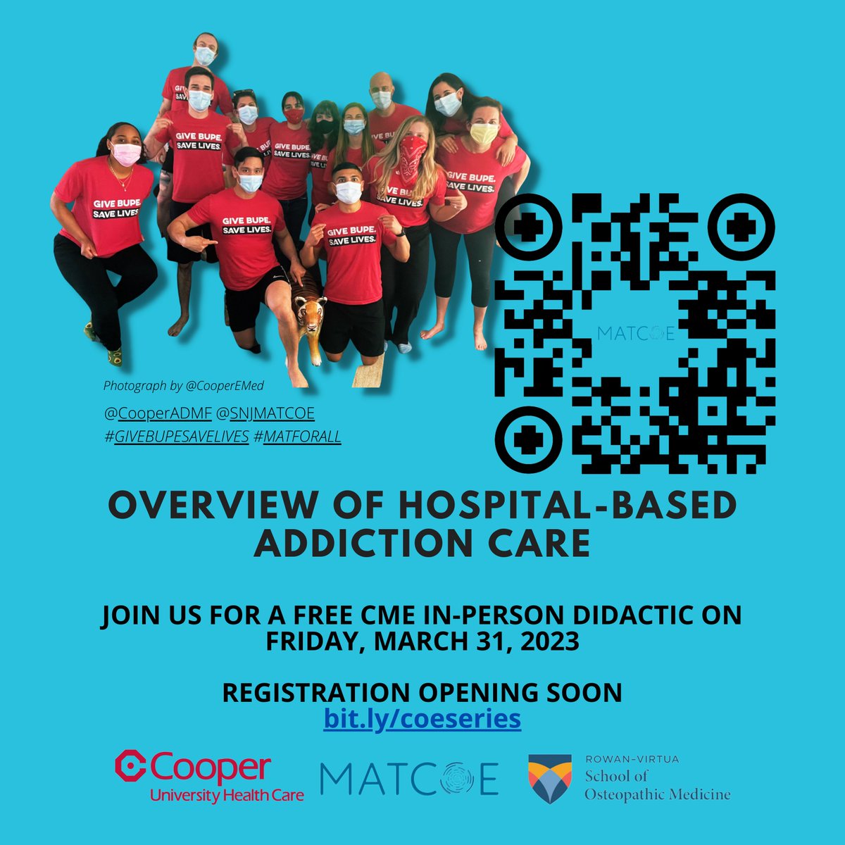 join NJ MAT Center of Excellence physician leaders for a free in-person CME training on addiction care in ED and inpatient settings on March 31. registration coming soon. #GIVEBUPESAVELIVES #MATFORALL 🙌🏽