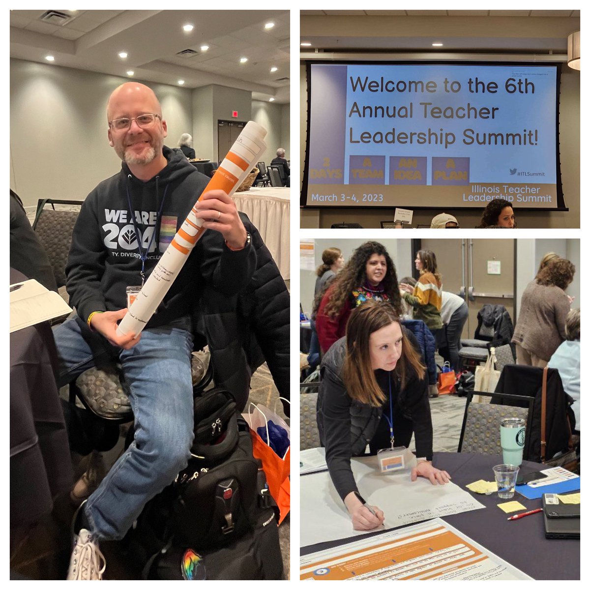 MrsEatonELL's tweet photo. Collaborating, planning, learning & laughing (loudly) March 3-4 w/our EL Teacher colleagues @ILTeacherLeader Summit in Normal, IL. We developed a plan for a toolkit for teachers of Newcomer ELs w/help from our critical friends from CPS. @rafael_segarra @GrahamElem204 #ITLSummit https://t.co/2qJ6o5C7Yx