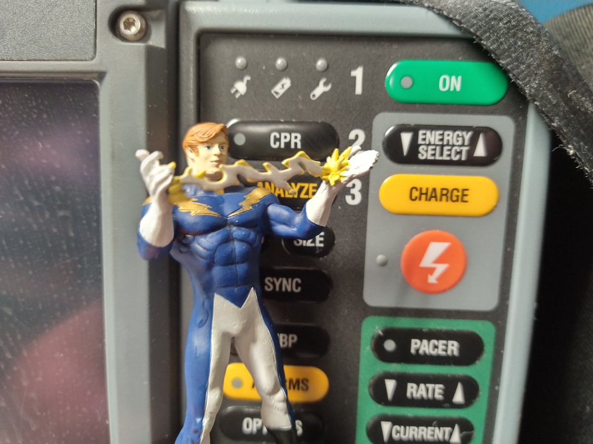 toddschoonover's tweet photo. Who shocks better: Lightning Lad or Defibrillator?  #afwd2023 https://t.co/5gYi4PdAlS